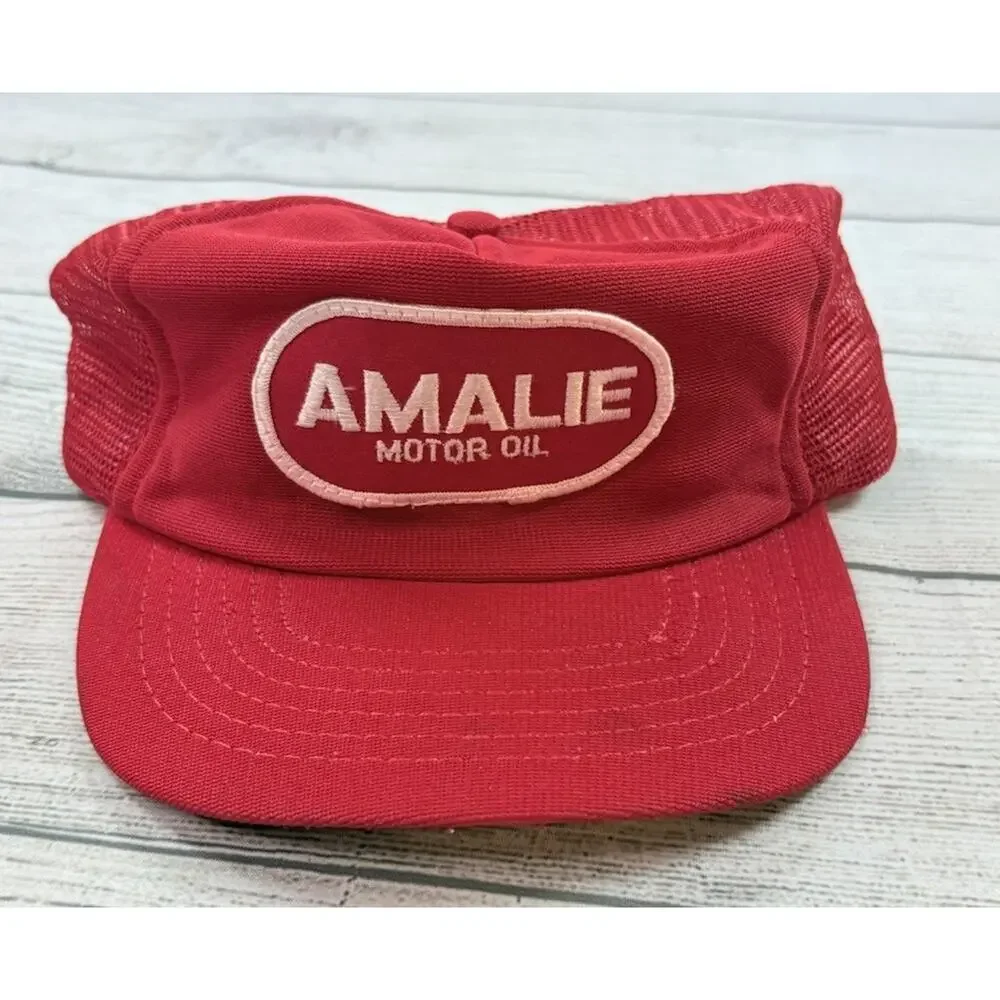 Vintage Amalie Motor Oil Hat Snapback Hat Mesh Trucker Gas Oil Auto 90’s Flaw
